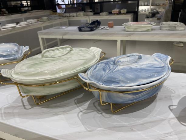 Mramorovaný keramický talíř: Dokonalé spojení umění a praktičnosti na jídelním stole