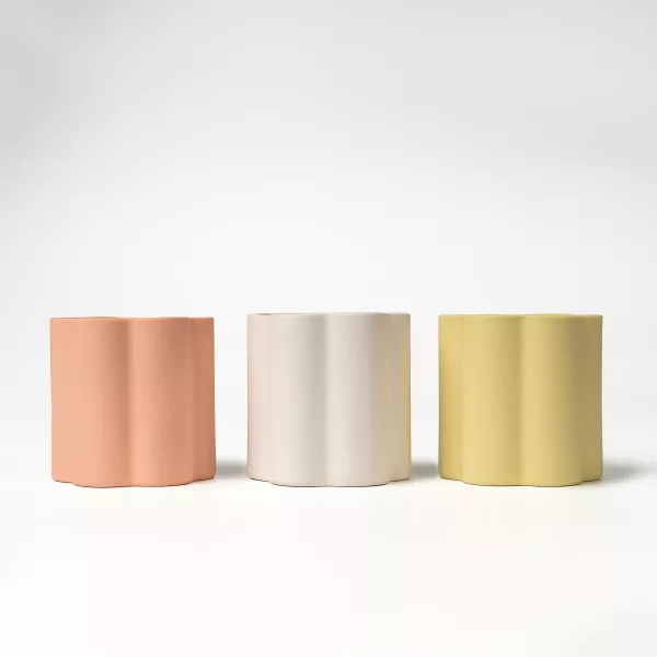 Umělecký květinový keramický svícen s okrajem