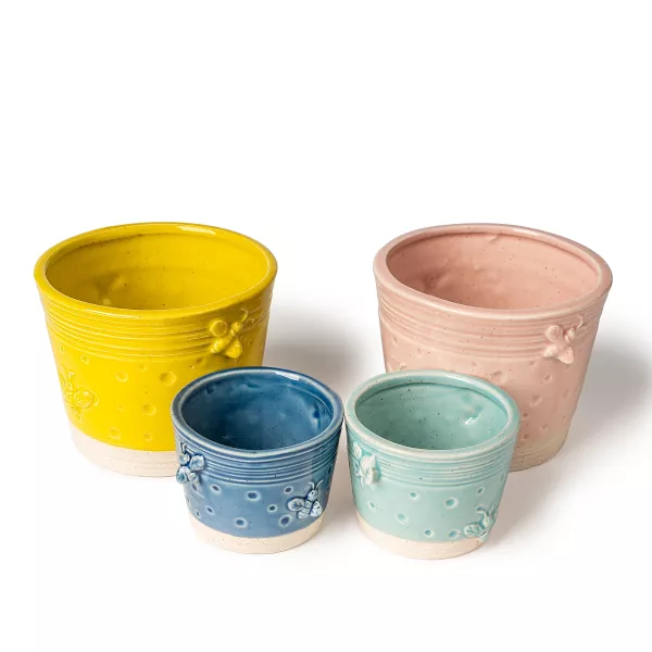 Keramická nádoba na svíčku z včelího vosku