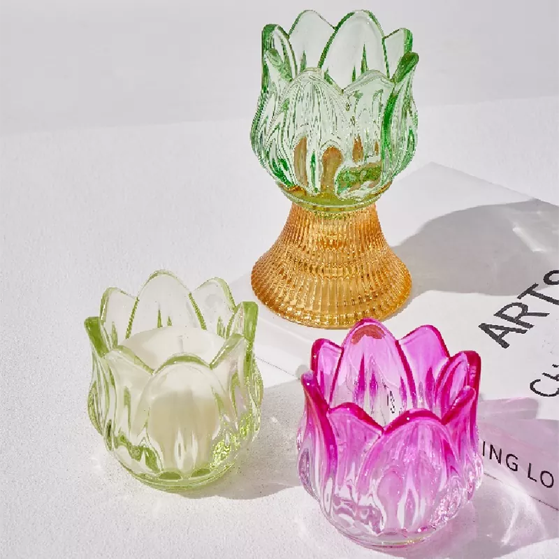 Skleněná skleněná skleněná svícna