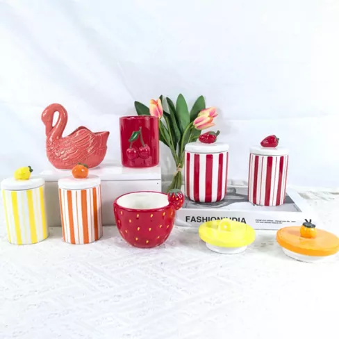 Květa a ovocný držák keramické svíčky