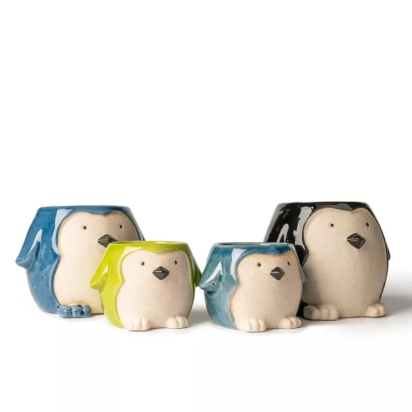 Keramické svícny ve tvaru tučňáka